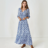Elowen Printed V-Neck Maxi Dress