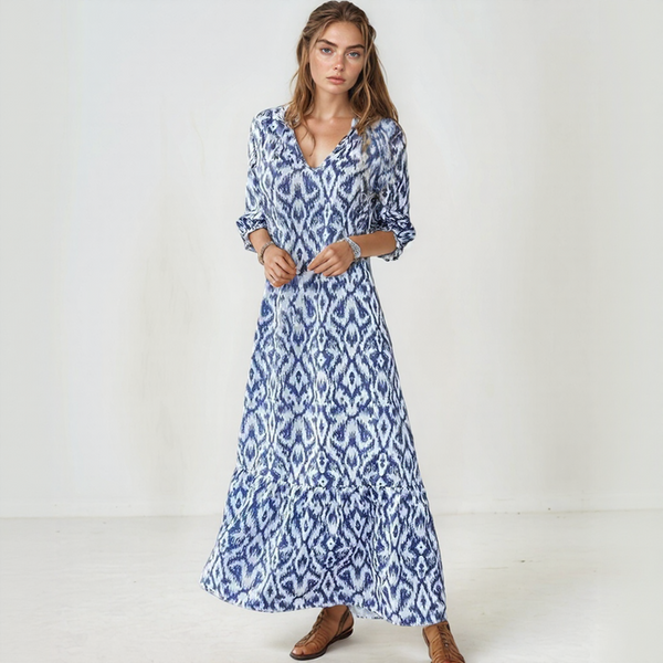 Elowen Printed V-Neck Maxi Dress