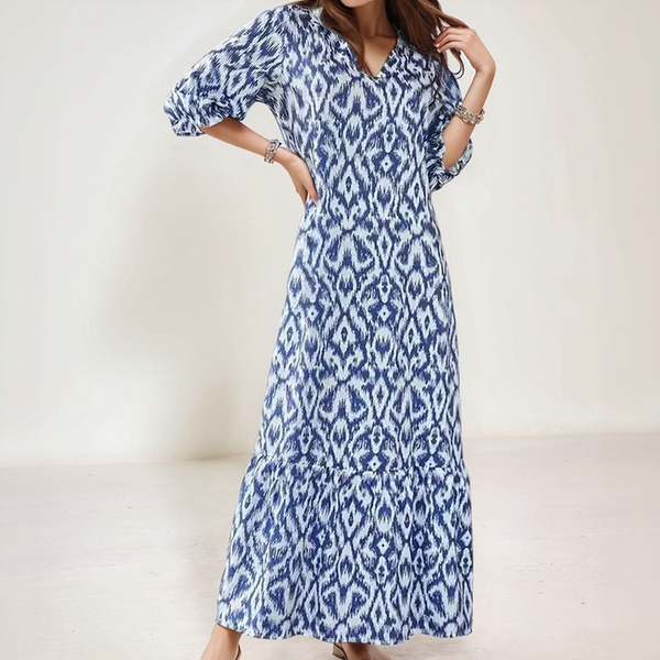 Elowen Printed V-Neck Maxi Dress